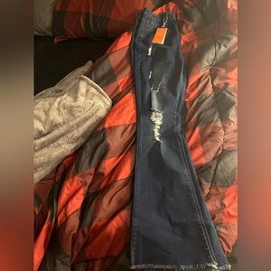 Flamingo dark blue flare jeans size large